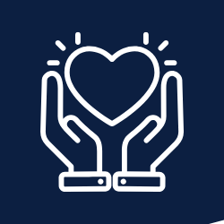hand with heart icon